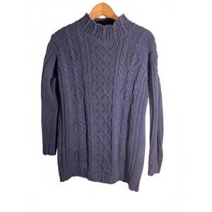 Vintage Milano Navy Blue Cable Knit Sweater Small